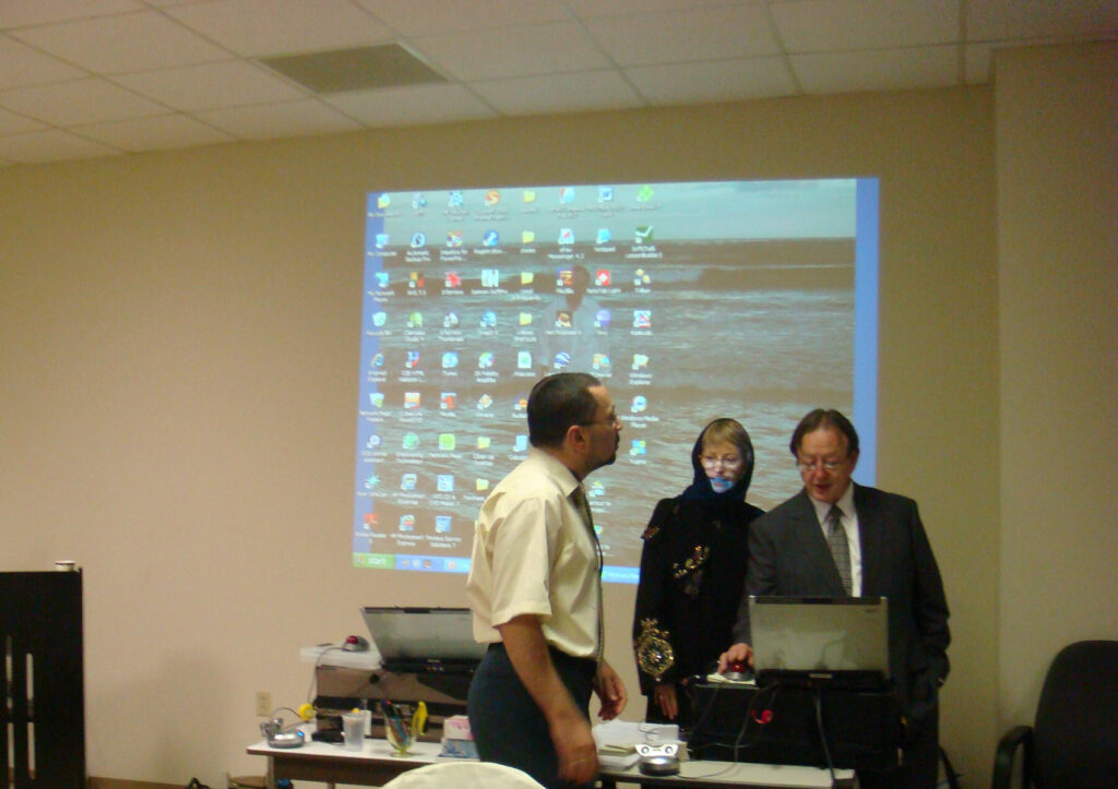 Claude and Gail teaching in Saudi Arabia.